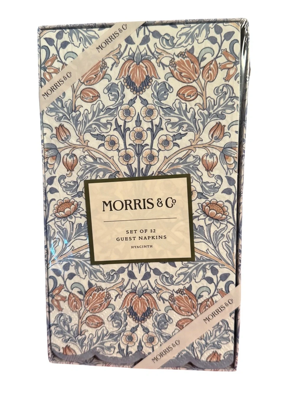 William Morris & Co. NWT Hyacinth Blue & Cream Shower Curtain & Guest Napkins